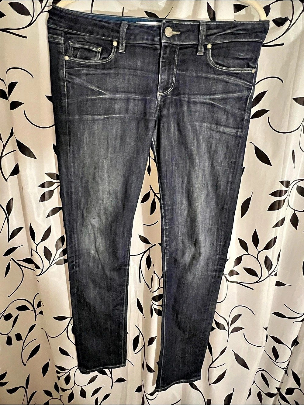 Paige Skyline Ankle Peg Skinny Jeans Waist 29 Black